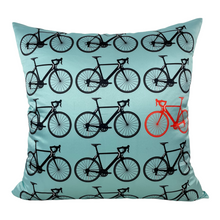 Load image into Gallery viewer, Cyclists Roadmap Teal Throw Pillow
