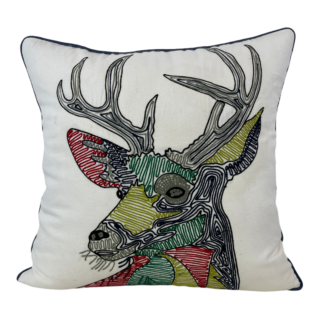 Deer Head Throw Pillow