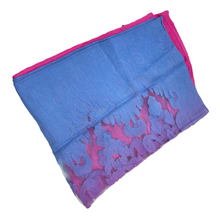Load image into Gallery viewer, Silk Linen Wrap Blue &amp; Pink
