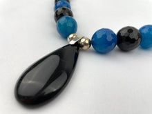 Load image into Gallery viewer, Semi-precious stone necklace with onyx pendant by BlueBird
