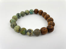 Load image into Gallery viewer, Wenge Wood &amp; African Turquoise Bracelet by Mindmade
