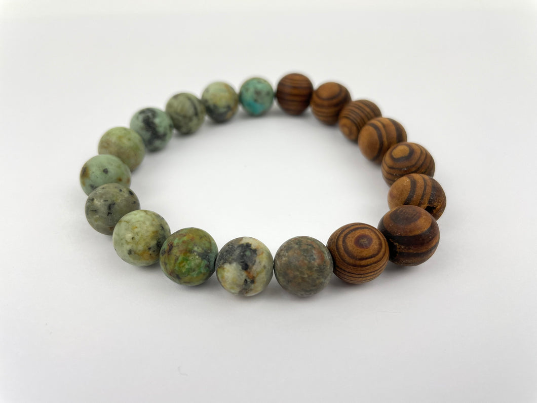 Wenge Wood & African Turquoise Bracelet by Mindmade