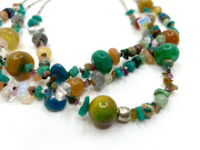 Load image into Gallery viewer, 3-strand semi-precious stone necklace by Moogie
