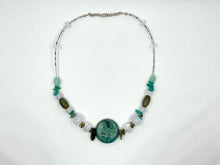 Load image into Gallery viewer, Semi-precious stone necklace with turquoise by Moogie
