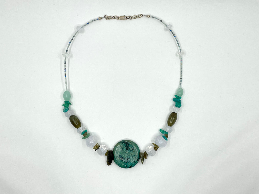 Semi-precious stone necklace with turquoise by Moogie