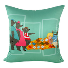 Load image into Gallery viewer, Goldilocks &amp; The Three Bears Throw Pillow

