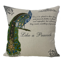 Load image into Gallery viewer, Peacock Throw Pillow
