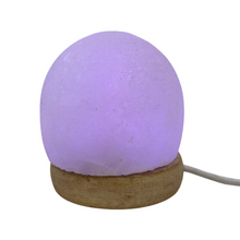 Load image into Gallery viewer, Round salt crystal lamp with USB port
