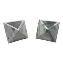 Load image into Gallery viewer, Stone Vase Small Triangle Marbled Set of 2
