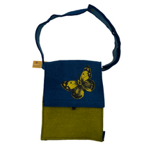 Load image into Gallery viewer, Felt Bag with Butterfly Green &amp; Blue
